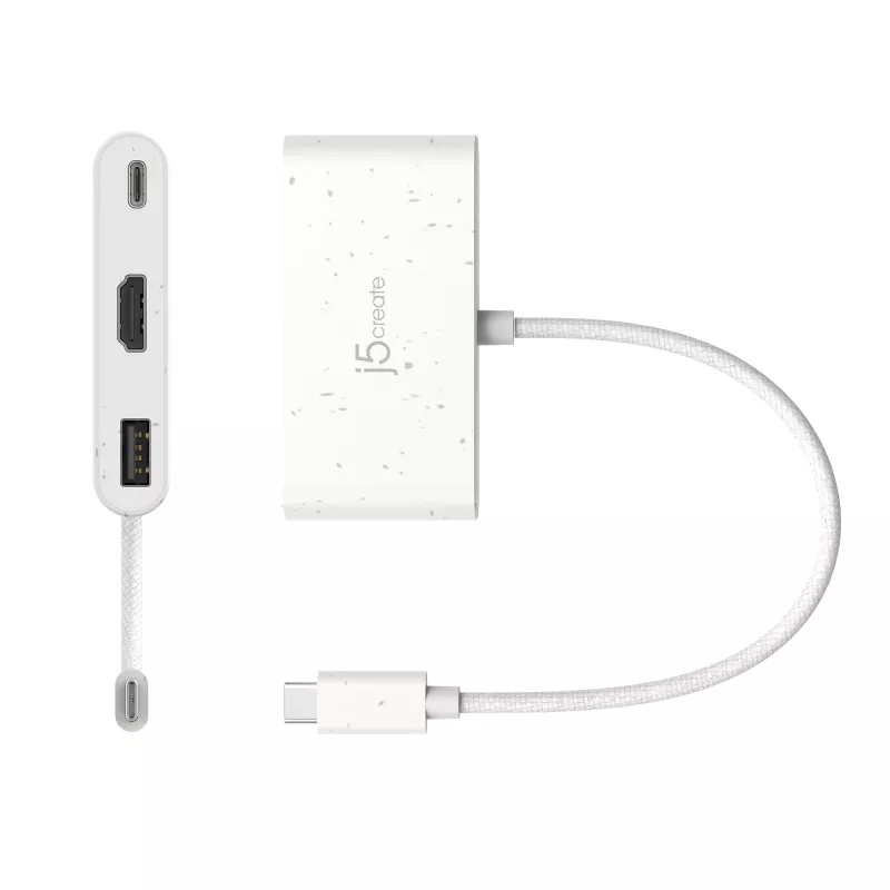 j5create JCA379EW – USB-C® para HDMI™ e USB™ Type-A com Power Delivery