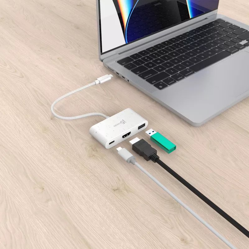 j5create JCA379EW – USB-C® para HDMI™ e USB™ Type-A com Power Delivery