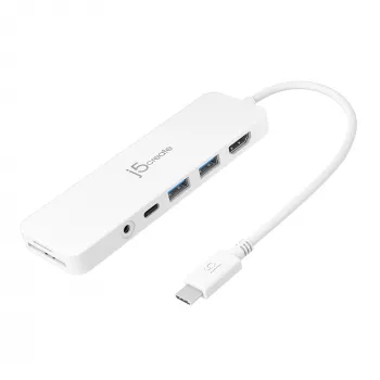 Adaptador múltiplo USB-C j5create JCD373-N 60W Power Delivery 4K
