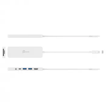Adaptador múltiplo USB-C j5create JCD373-N 60W Power Delivery 4K