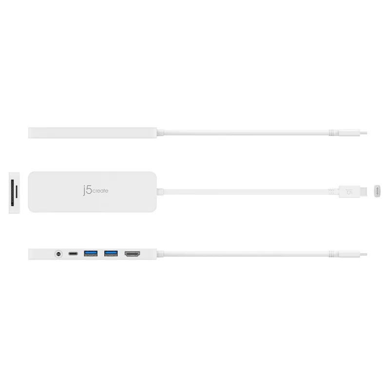 Adaptador múltiplo USB-C j5create JCD373-N 60W Power Delivery 4K