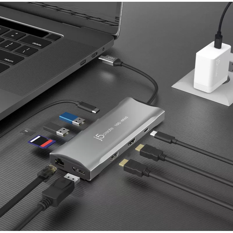 j5create JCD397-N dock mini multi-monitor 4K60 Elite USB-C com fio USB 3.2 Gen 1