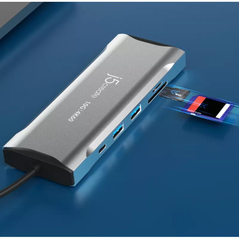 j5create JCD397-N dock mini multi-monitor 4K60 Elite USB-C com fio USB 3.2 Gen 1