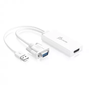 j5create JDA214 adaptador de vídeo-áudio VGA para HDMI branco 0,176 m