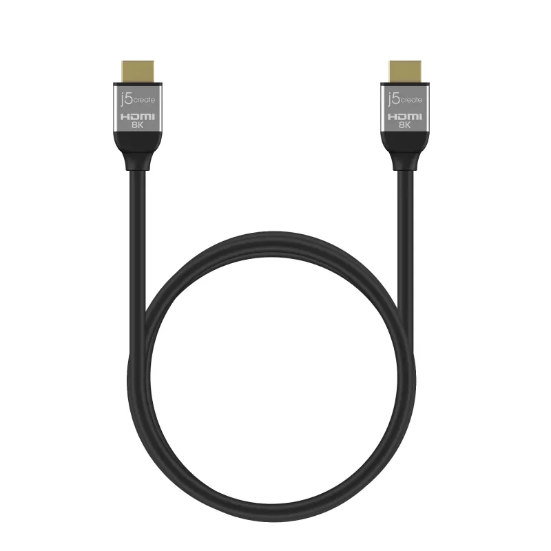 j5create JDC53 cabo HDMI™ Ultra High Speed 8K UHD, preto e cinzento, 2 m
