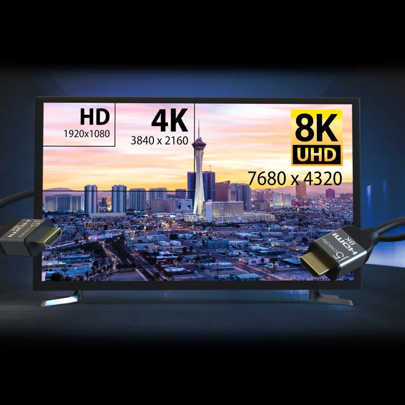j5create JDC53 cabo HDMI™ Ultra High Speed 8K UHD, preto e cinzento, 2 m