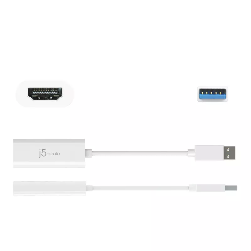 j5create JUA254 adaptador multi-monitor USB 3.0 HDMI, 3.2 Gen 1 (3.1 Gen 1), USB Type-A, saída HDMI, 2048 x 1152 píxeis
