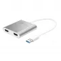 j5create JUA365 adaptador multi-monitor USB™ 3.0 para HDMI duplo, prateado