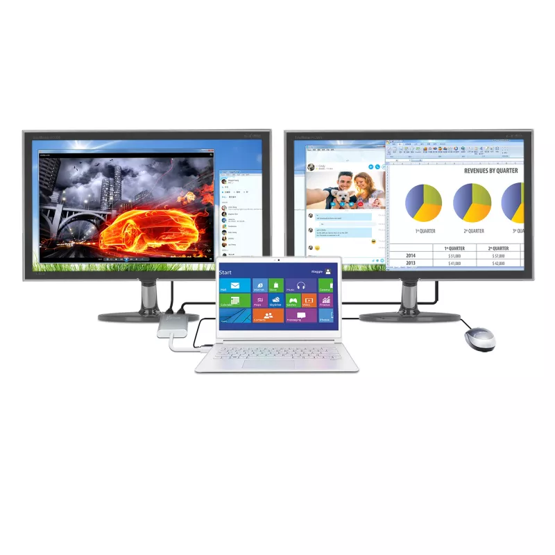 j5create JUA365 adaptador multi-monitor USB™ 3.0 para HDMI duplo, prateado