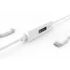 j5create JUCP14 cabo USB-C™ 2.0 para USB-C™ com medidor de potência OLED dinâmico, branco, 1,2 m