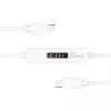 j5create JUCP14 cabo USB-C™ 2.0 para USB-C™ com medidor de potência OLED dinâmico, branco, 1,2 m