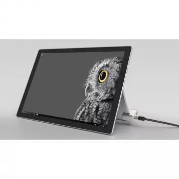 Cadeado de cabo com chave Kensington para Surface Pro e Surface Go, 1,8 m, Kensington, chave, aço carbono, preto, prateado