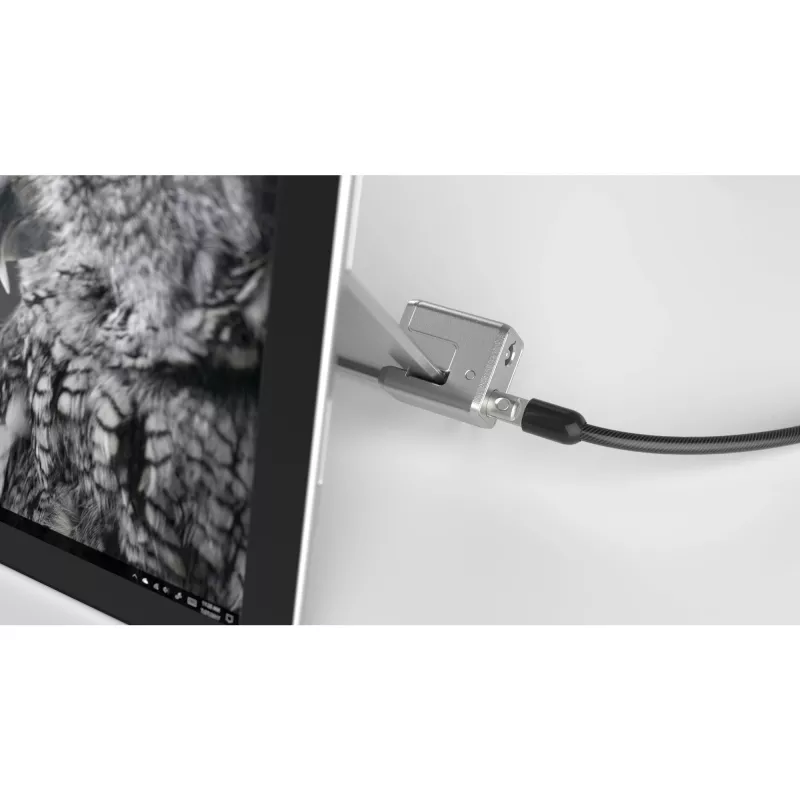 Cadeado de cabo com chave Kensington para Surface Pro e Surface Go, 1,8 m, Kensington, chave, aço carbono, preto, prateado