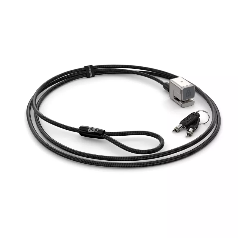 Cadeado de cabo com chave Kensington para Surface Pro e Surface Go, 1,8 m, Kensington, chave, aço carbono, preto, prateado