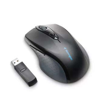 Rato sem fios Kensington Pro Fit tamanho completo, ambidestro, ótico, RF wireless, 1600 DPI, preto