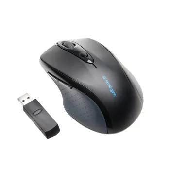 Rato sem fios Kensington Pro Fit tamanho completo, ambidestro, ótico, RF wireless, 1600 DPI, preto