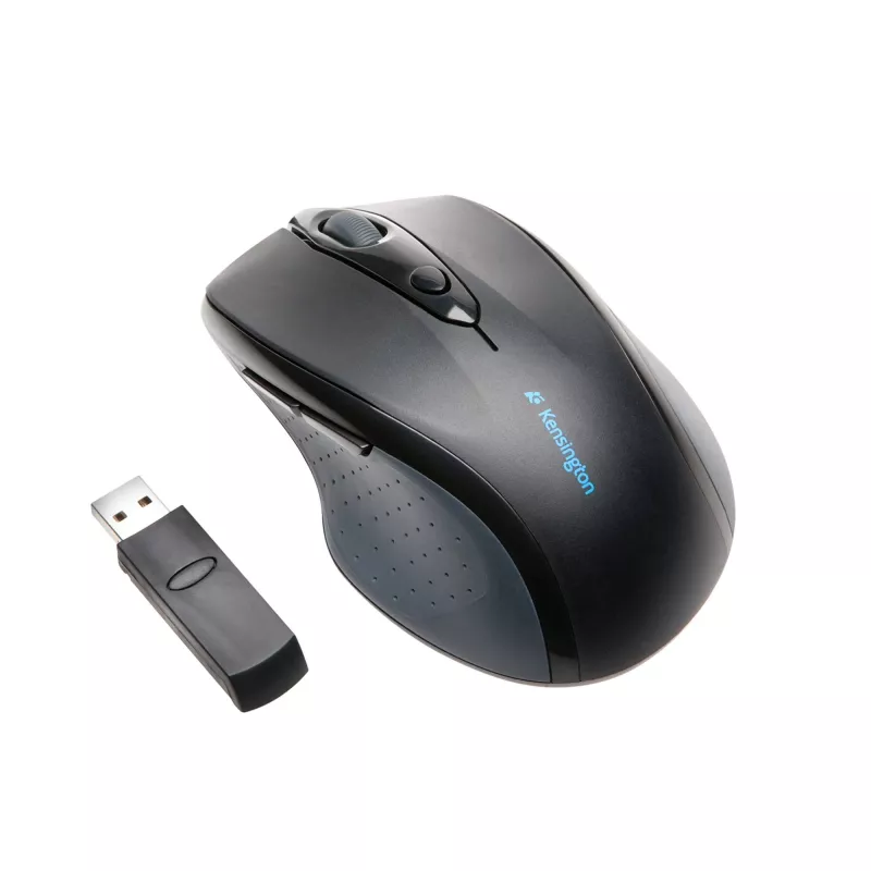 Rato sem fios Kensington Pro Fit tamanho completo, ambidestro, ótico, RF wireless, 1600 DPI, preto