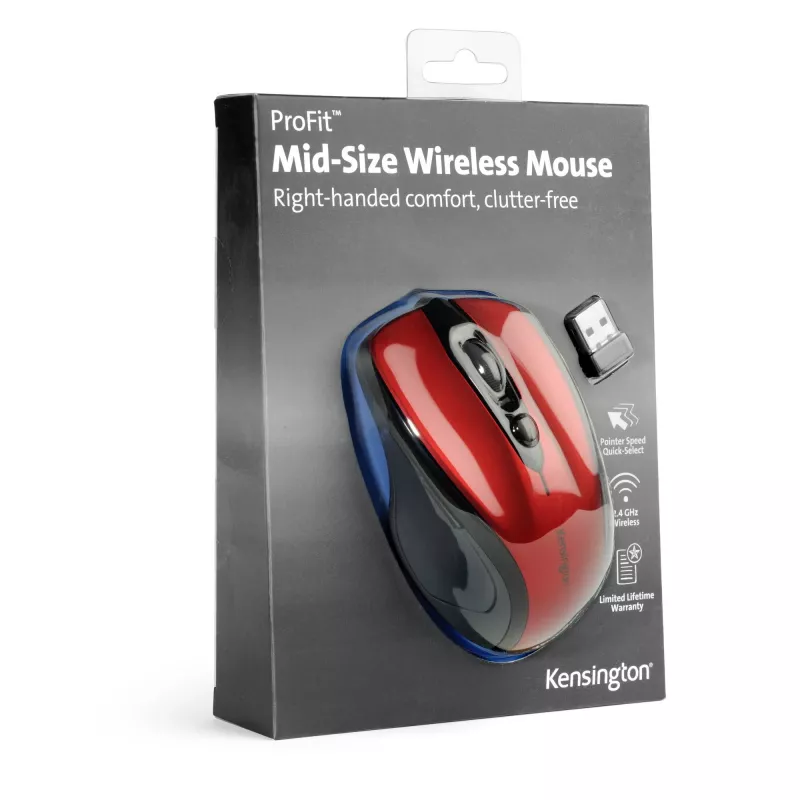 Rato Kensington Pro Fit sem fios tamanho médio RF wireless