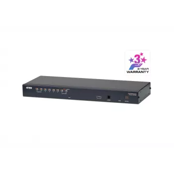 ATEN Comutador KVM 8 portas Cat 5e/6, 1920 x 1200 píxeis, Ethernet LAN, WUXGA, 5,1 W, Preto