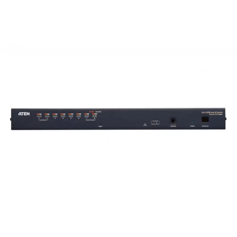 ATEN KH1508AI-AX-G comutador KVM sobre IP de 8 portas Cat5e/6 de alta densidade, VGA, USB/PS/2, 1920 x 1200 (WUXGA), montagem em rack 1U, preto