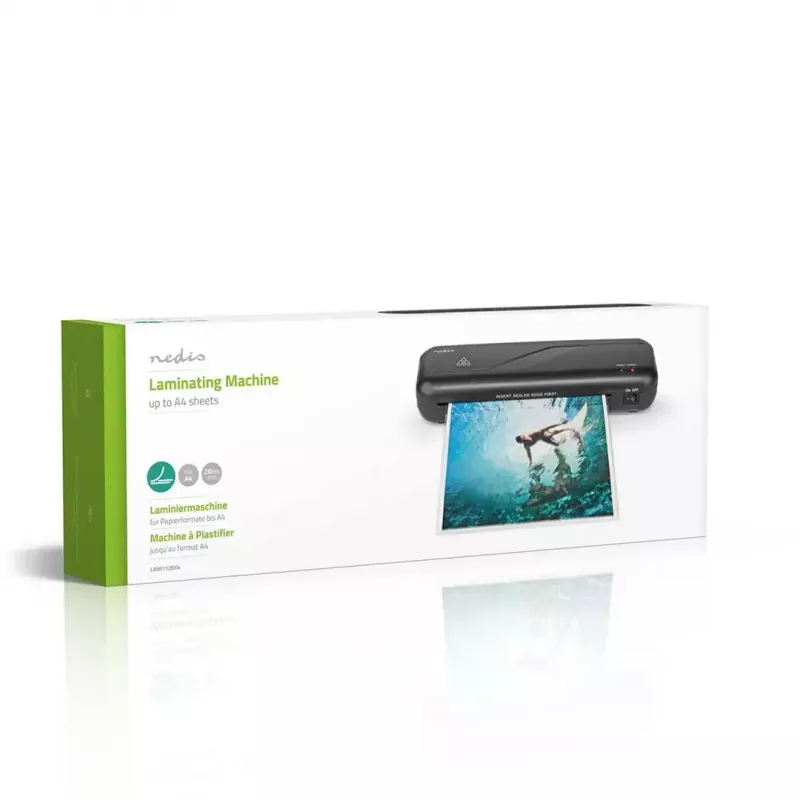 Plastificadora Nedis LAMI112BK4 Plastificadora a quente, 230 mm/min, preto