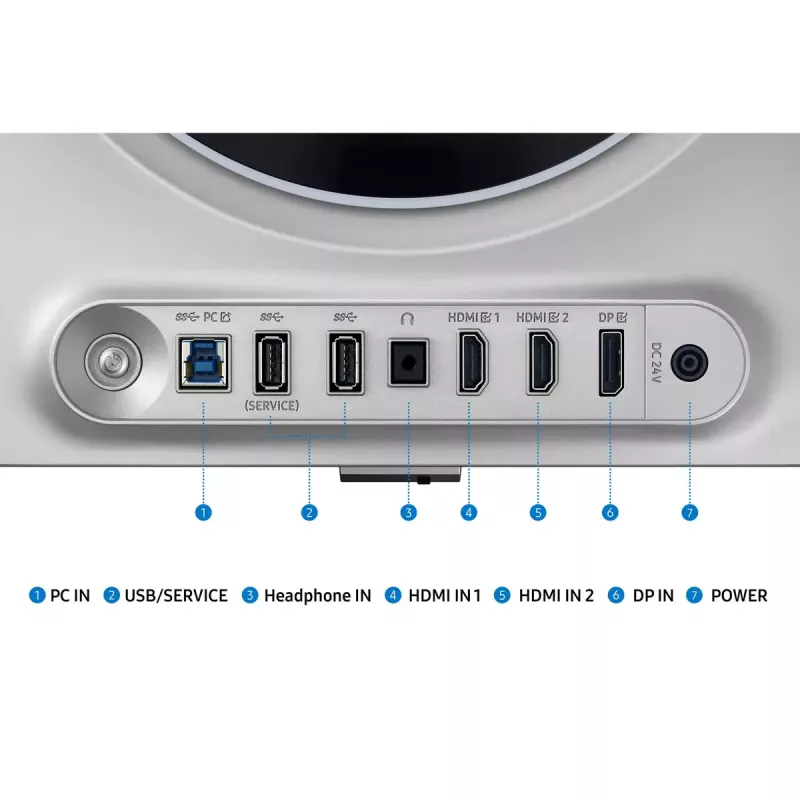 Monitor OLED 27 polegadas Samsung G60SD LS27DG602SUXEN — 2560x1440 QHD, 0,03 ms, campo de visão 178°, hub USB 3.2, VESA, prateado