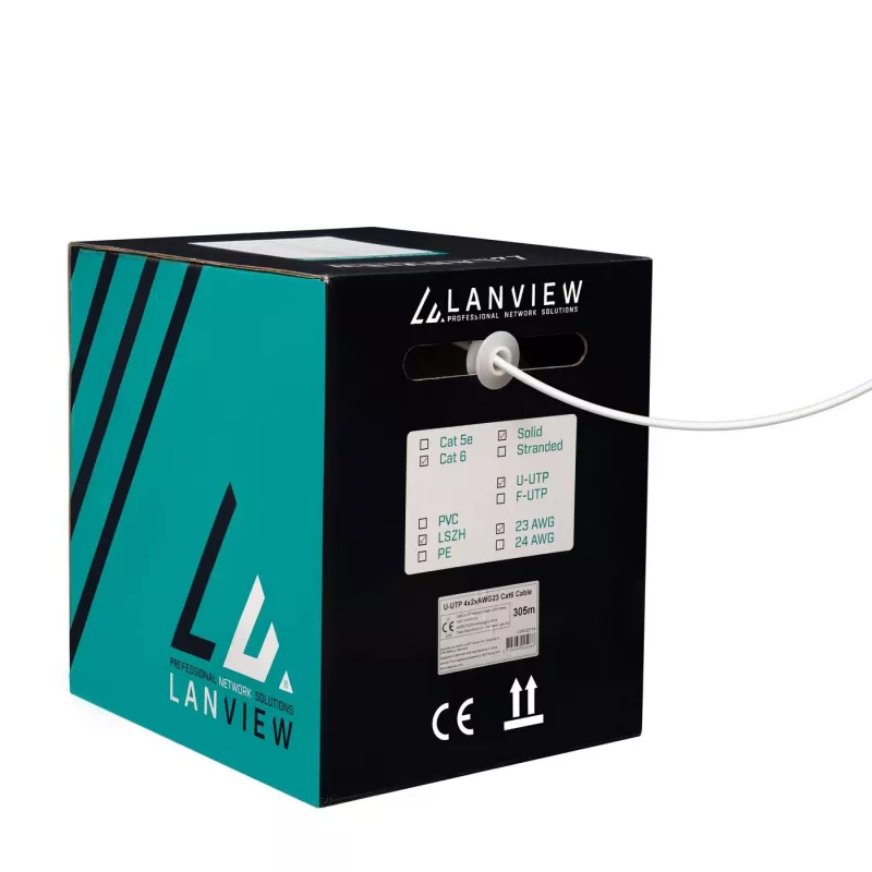 Cabo de rede Lanview LVN122114 305m Cat6 U/UTP 10000 Mbit/s branco