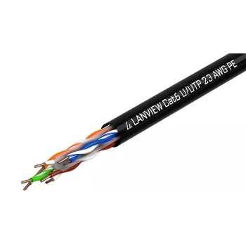 Cabo de rede Lanview LVN122151 preto 305 m Cat6 U/UTP UTP 10000 Mbit/s