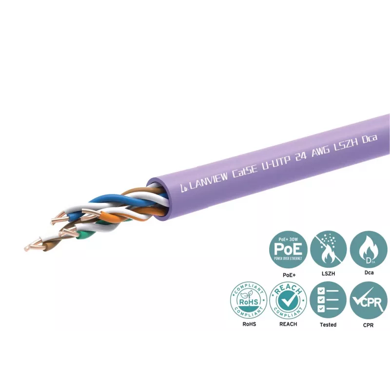 Cabo de rede Lanview LVN122152 RJ45 Cat5e 305 m roxo
