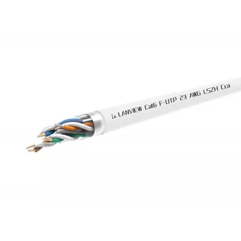 Cabo de rede Cat6 F-UTP 4x2xAWG23 LSZH branco 500m,