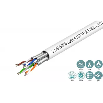 Cabo de rede Lanview LVN122430 branco 500 m Cat6a U/FTP (STP)