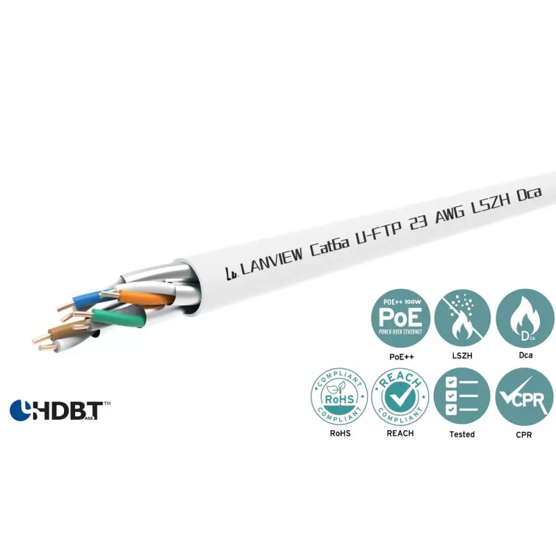Cabo de rede Lanview LVN122432 branco 305 m Cat6a U/FTP (STP)