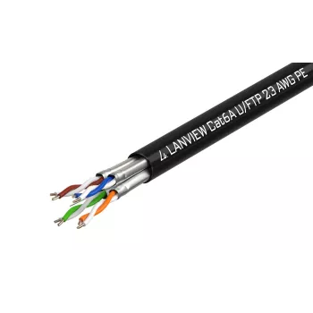 Lanview LVN122445 cabo de rede Cat6a U-FTP 4x2xAWG23, 500 m, preto