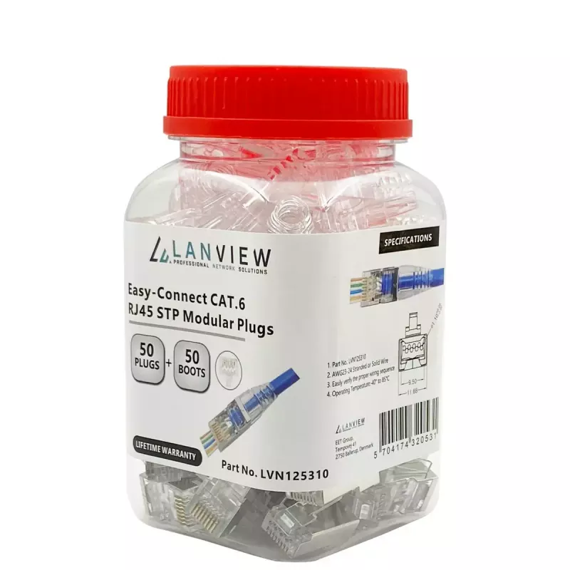 Conector de cabo RJ45 Lanview LVN125310, transparente