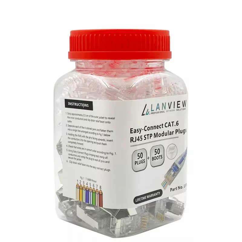 Conector de cabo RJ45 Lanview LVN125310, transparente