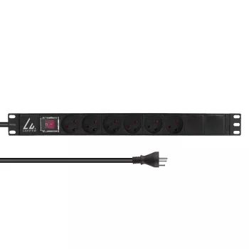 Lanview LVR-3MDK-SW-DK6 régua de tomadas para rack de 19 polegadas, 1U, 13 A, com interruptor ligar/desligar