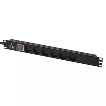 Lanview LVR-3MDK-SW-DK6 régua de tomadas para rack de 19 polegadas, 1U, 13 A, com interruptor ligar/desligar