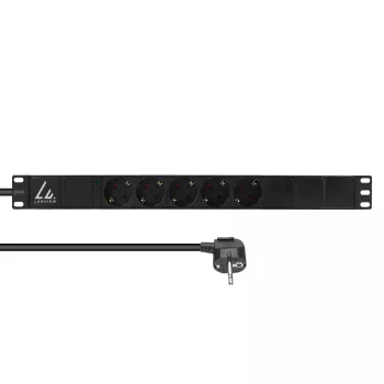 Lanview Distribuidor de energia para rack 19 polegadas 1U 10A, 5x Schuko (LVR-3MSCH-LIC-SCH5)