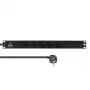 Lanview Distribuidor de energia para rack 19 polegadas 1U 10A, 5x Schuko (LVR-3MSCH-LIC-SCH5)