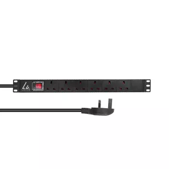 Lanview LVR-3MUK-SW-UK6 Unidade de distribuição de energia (PDU) 6 saídas AC 1.4U preto
