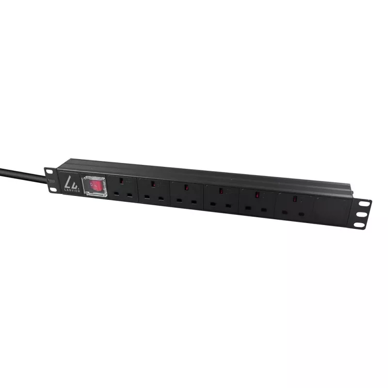 Lanview LVR-3MUK-SW-UK6 Unidade de distribuição de energia (PDU) 6 saídas AC 1.4U preto