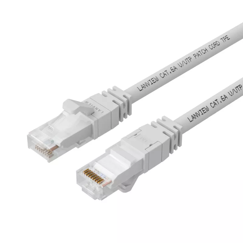 Cabo de rede Lanview LV-SFTP6A01W conector dourado S/FTP 1m branco