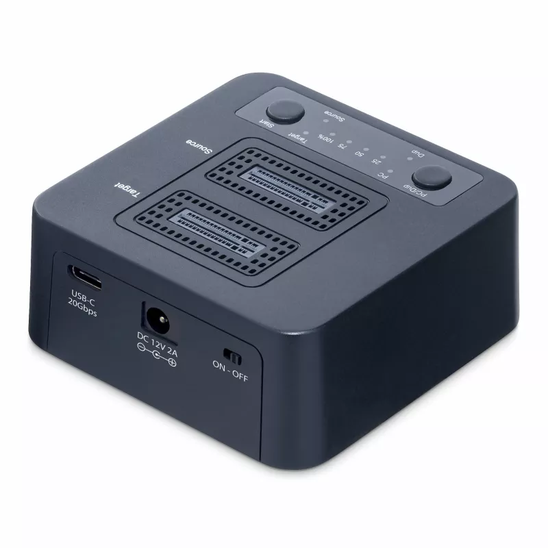 StarTech.com M2-HDD-DUPLICATOR-N1 duplicador e dock autónomo 1:1 para unidades M.2 NVMe (PCIe), até 90 GB/min, USB-C 20 Gbps, de dois compartimentos, em conformidade com TAA