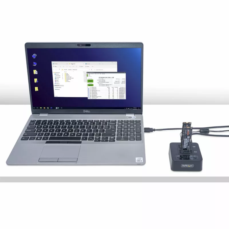 StarTech.com M2-HDD-DUPLICATOR-N1 duplicador e dock autónomo 1:1 para unidades M.2 NVMe (PCIe), até 90 GB/min, USB-C 20 Gbps, de dois compartimentos, em conformidade com TAA