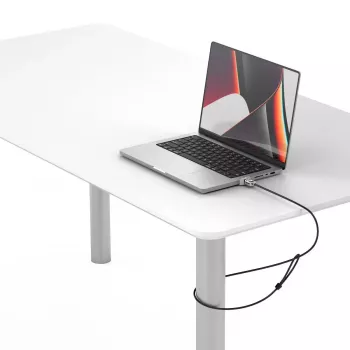 Adaptador Ledge Lock Compulocks para MacBook Pro 14 polegadas M1 M2 M3 Fechadura de cabo com chave Prateado