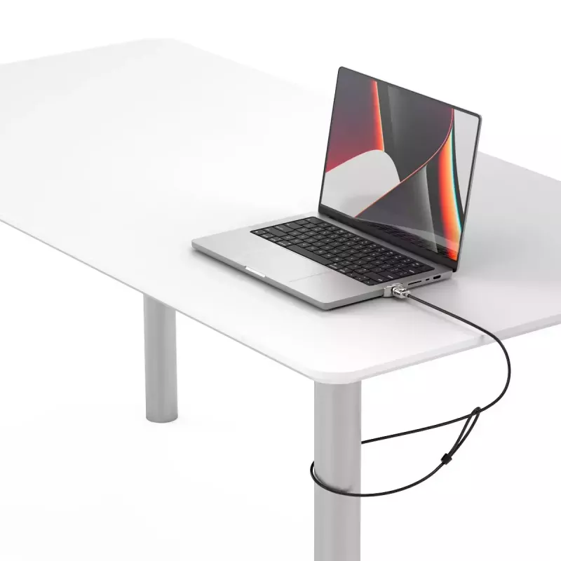 Adaptador Ledge Lock Compulocks para MacBook Pro 14 polegadas M1 M2 M3 Fechadura de cabo com chave Prateado