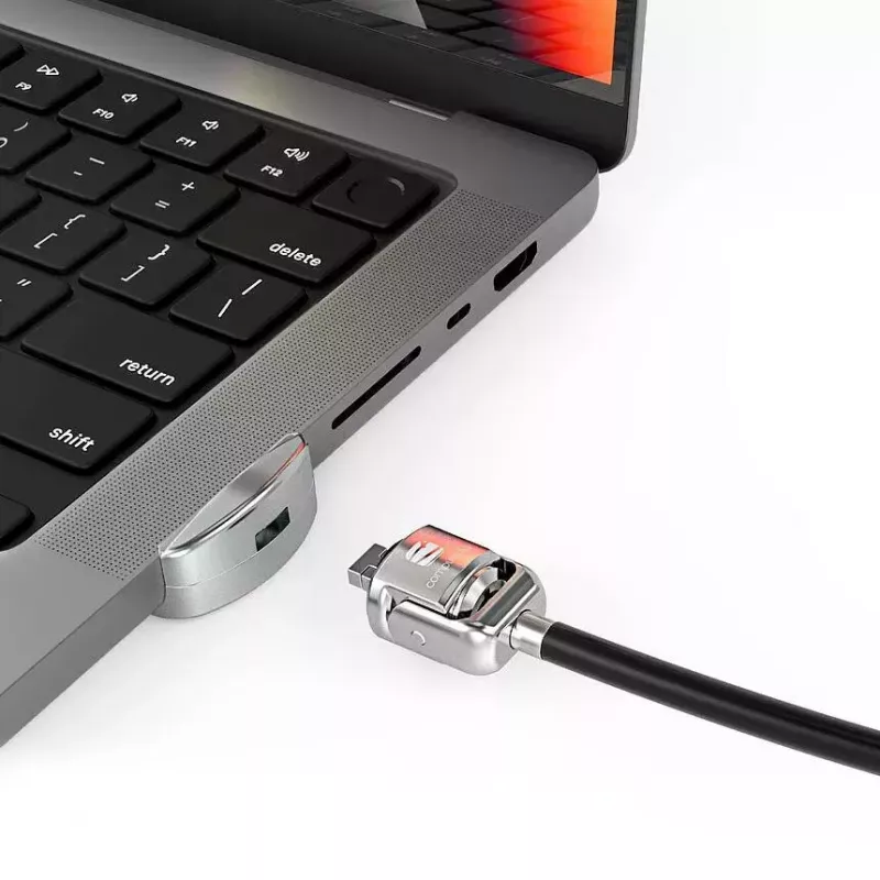 Adaptador Ledge Lock Compulocks para MacBook Pro 14 polegadas M1 M2 M3 Fechadura de cabo com chave Prateado