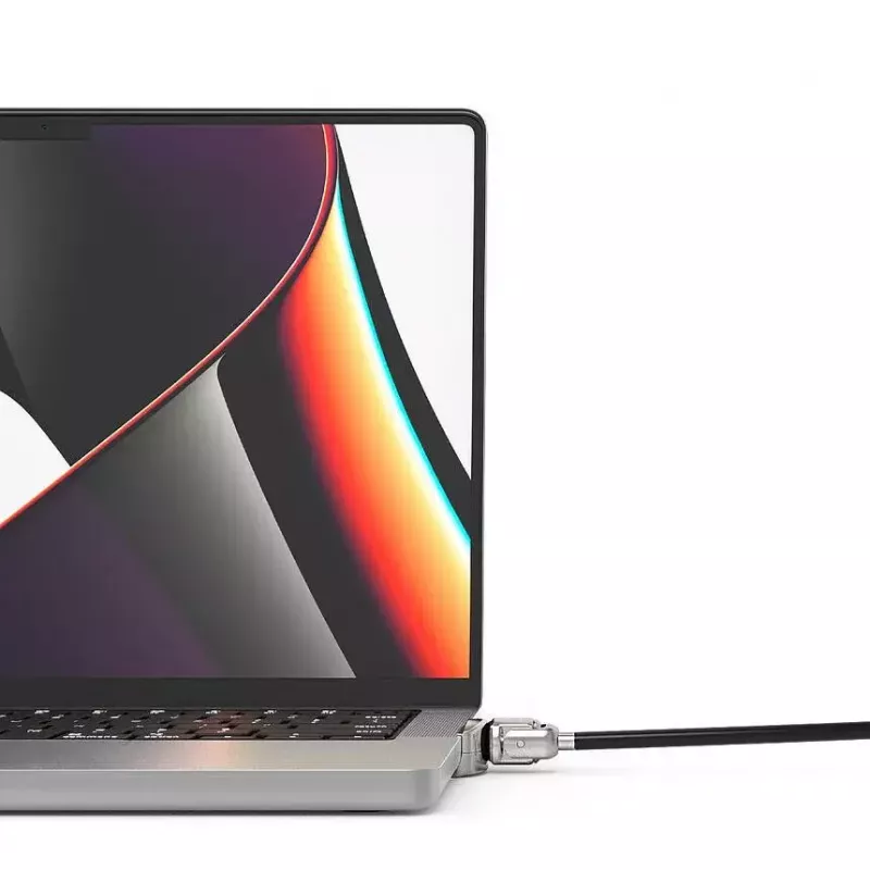 Adaptador Ledge Lock Compulocks para MacBook Pro 14 polegadas M1 M2 M3 Fechadura de cabo com chave Prateado