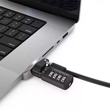 Adaptador Ledge Lock Compulocks para MacBook Pro 16 polegadas M1 M2 M3 Fechadura de cabo com combinação Prateado