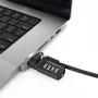Adaptador Ledge Lock Compulocks para MacBook Pro 16 polegadas M1 M2 M3 Fechadura de cabo com combinação Prateado